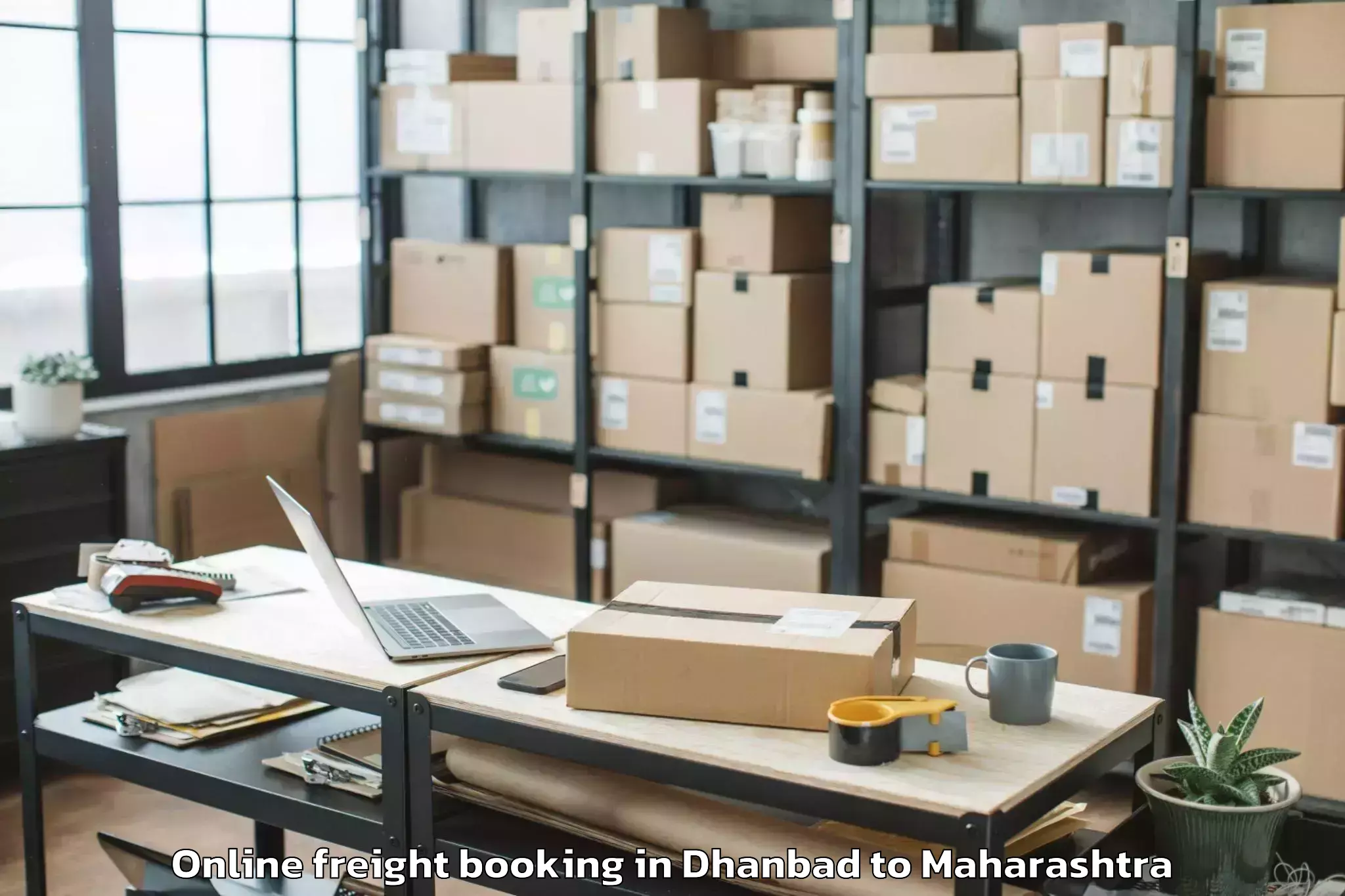 Trusted Dhanbad to Korpana Online Freight Booking